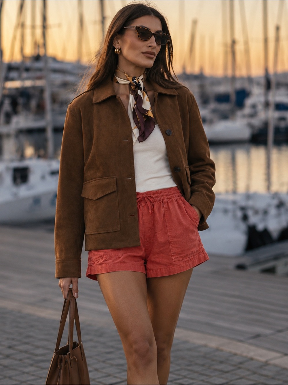 GAP Linen Blend Pull On Shorts Coral Rust Red Drawstring XL Preppy Coastal Boho